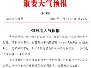 预计明天白天到夜间 泰安市将出现一次强对流天气过程