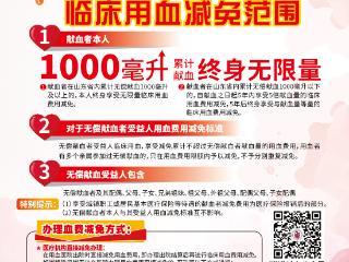 淄博：临床用血费减免“零跑腿”，爱心回报“生新爱”