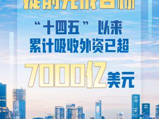 提前完成目标！“十四五”以来累计吸收外资已超7000亿美元