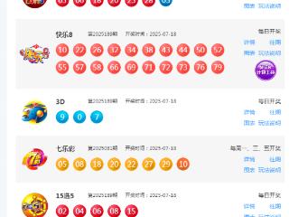 7月18日福彩中奖号码