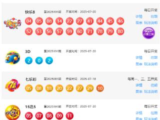 7月20日福彩中奖号码