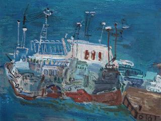 陈天强油画展现大海生动质感