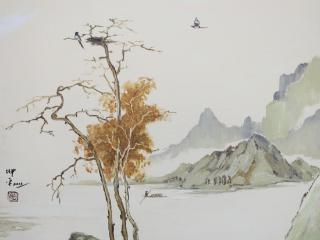 韩坤平油画融合国画山水意境