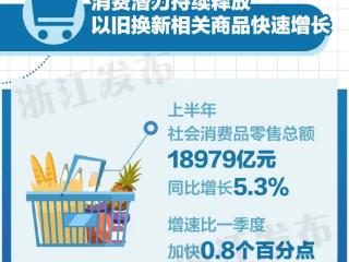 浙江上半年消费市场活跃向好：以旧换新引领 新型消费释放动能