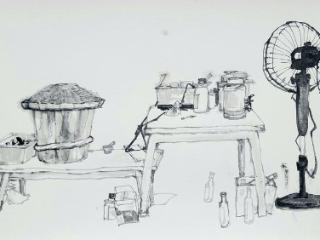 王磐德速写作品欣赏（七）：瓦屋山农家店