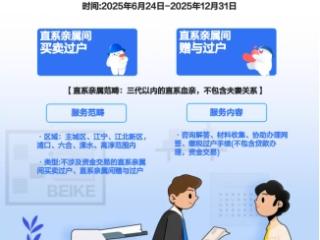 便民新举措！贝壳在南京首推直系亲属房产过户免费代办服务