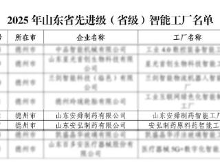 齐鲁制药三家子公司入选山东省先进级智能工厂、智能场景名单