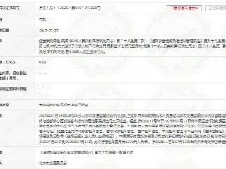 中国体旅3天被罚2次，违法事实为未持有效客运标志牌进行经营等