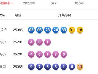 7月30日体彩中奖号码