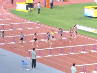 田径全锦赛衢州站|吴艳妮13秒领跑，闯进女子100米栏决赛