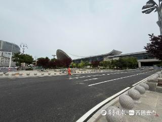 烟台站南广场新建匝道完工通车，旅客可从北马路直接进落客通道