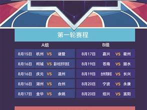 浙BA城市争霸赛 8月15日开打 揭幕战杭州VS诸暨