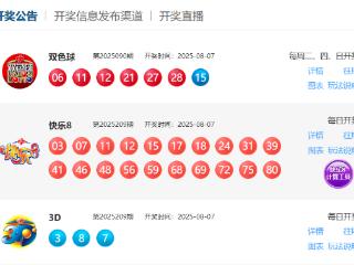 8月7日福彩中奖号码