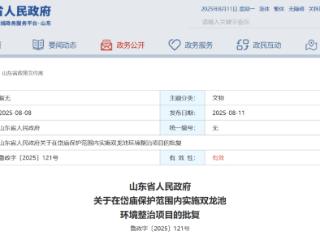 山东省政府批复，同意在岱庙保护范围内实施双龙池环境整治项目