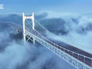 向云端｜金州大桥：天工泼墨处，云桥入画来！The Jinzhou Bridge Amidst the Sea of Clouds: A Living Ink-Wash Painting