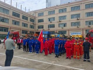 山东省地矿局二四八大队参加青岛市防汛救援队伍拉动演练
