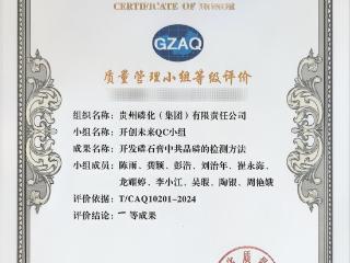 攻克行业难题！贵州磷化集团自研“共晶磷检测法”获省级QC一等奖