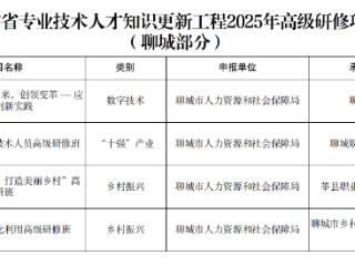聊城市4个项目入选2025年度山东省高级研修项目