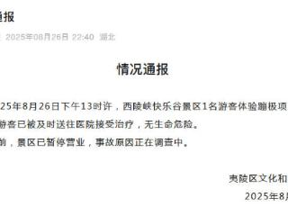 游客蹦极时绳子疑似断裂？湖北宜昌一景区通报