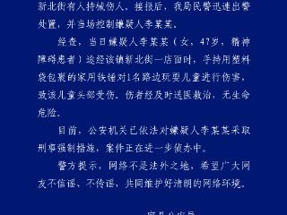 女子用铁锤伤害儿童 广西容县警方通报：嫌疑人系精神障碍患者