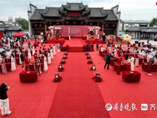 着中式礼服，行传统仪式！宁津国风集体婚礼演绎别样浪漫