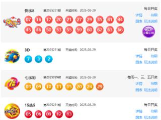 8月29日福彩中奖号码