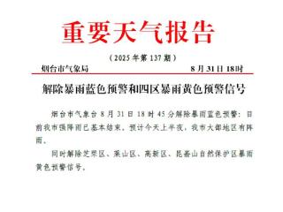 烟台解除暴雨预警！全市平均降水量已达暴雨级别