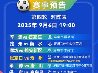 烽烟再起！“河北五超” 第四轮对阵名单来了