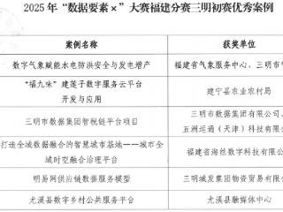 2025年“数据要素×”福建分赛三明初赛 14个优秀项目晋级省赛