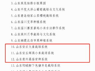 潍坊3个农业系统入选省第三批重要农业文化遗产资源名录