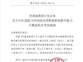 郑州信息工程职业学院在2025年河南省高等职业教育教学能力大赛中荣获三等奖2项