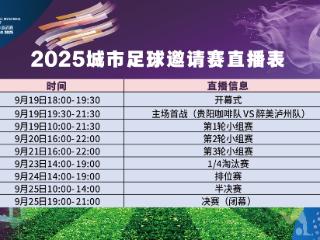 直播预告｜全程高能燃爆！2025城市足球邀请赛 全赛程直播来袭