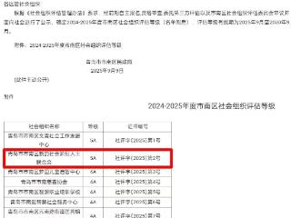 喜报！青岛市南区新联会获评5A级社会组织