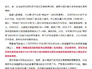 海南将防汛防风Ⅲ级应急响应降为海上防台风Ⅳ级应急响应