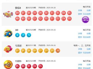 9月26日福彩中奖号码 快乐8开出1注一等奖，奖金500万