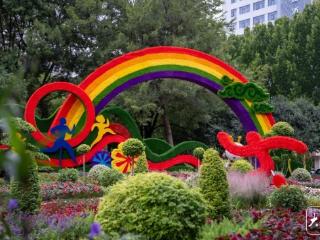合肥滨湖花团锦簇 “盛装”迎国庆 （图）