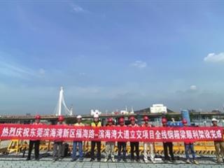 东莞滨海湾新区福海路-滨海湾大道立交项目 钢箱梁架设全部完成 扫码阅读手机版