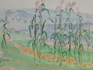 毛岱宗《雨中高粱》展现生命力量