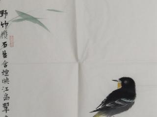 罗剑华笔下的小鸟与野竹共绘灵动画卷