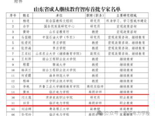 临沂电力学校三位教师入选山东省成人继续教育智库首批专家