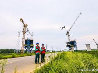 枣庄供电特巡济枣高铁施工穿行输电通道区域