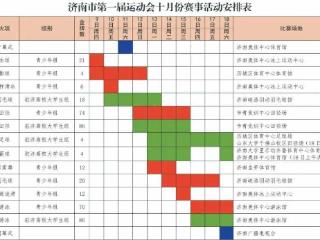 济南市第一届运动会10月份赛事活动发布
