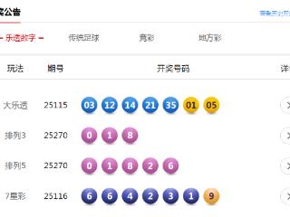 10月11日体彩中奖号码