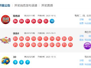 10月13日福彩中奖号码