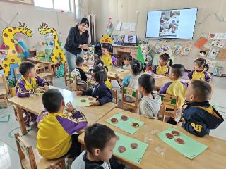 徐家楼街道宅子村联合幼儿园开展“护苗绿书签+好书漂流会”活动