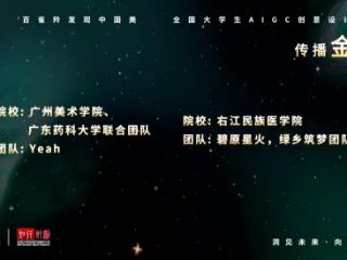 右江民族医学院“碧原星火，绿乡筑梦”团队斩获百雀羚AIGC创意大赛传播金奖 以科技赋能东方美实现“破圈”传播