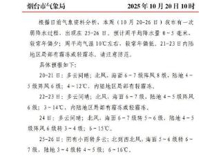 最低温3℃，局部有霜冻或轻霜冻！烟台发布最新一周天气预报