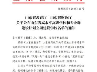 赞！枣庄职业学院入选山东省高水平高职学校立项建设单位