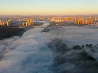 邢台出现平流雾景观