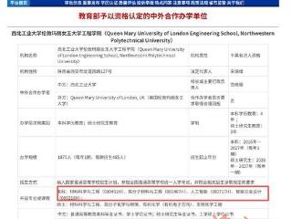 西工大增设两个中外合作办学新专业 已正式获批
